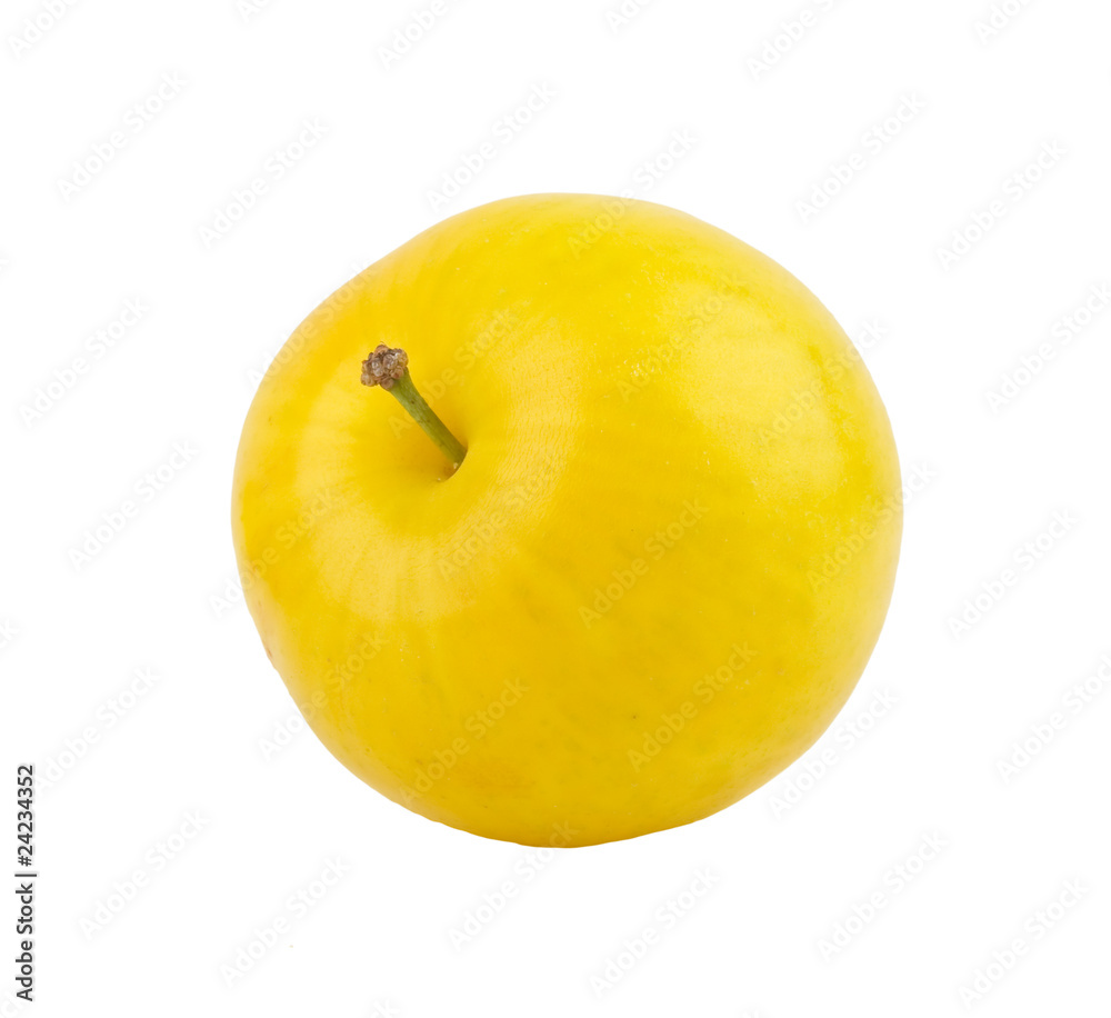 yellow plum isolated in white background