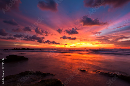 Tropical sunset in the sea. Thailand