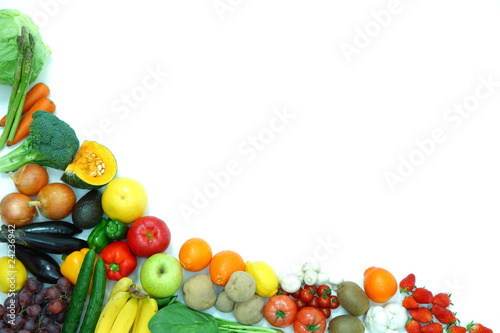 Fototapeta Naklejka Na Ścianę i Meble -  Fruits and Vegetables Frame