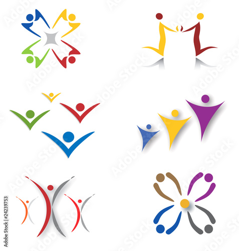 Ensemble d'Icones Communauté, Réseau Social pour Design Logos