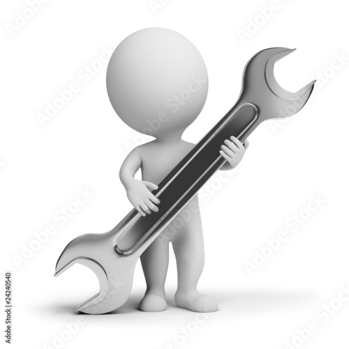 Fototapeta Naklejka Na Ścianę i Meble -  3d small people - wrench in hands