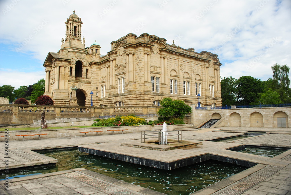 Obraz premium Baroque, historic hall and formal gardens in yorkshire