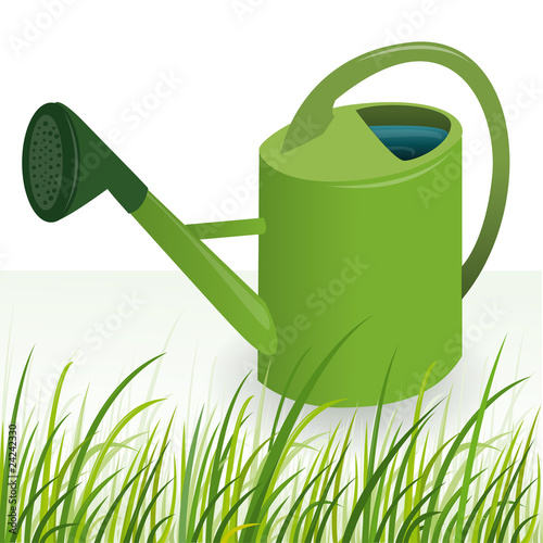 Arrosoir et herbe, vecteur