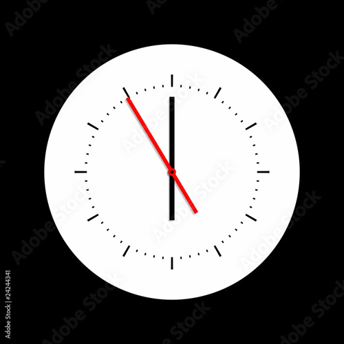 clock at five minutes to twelve