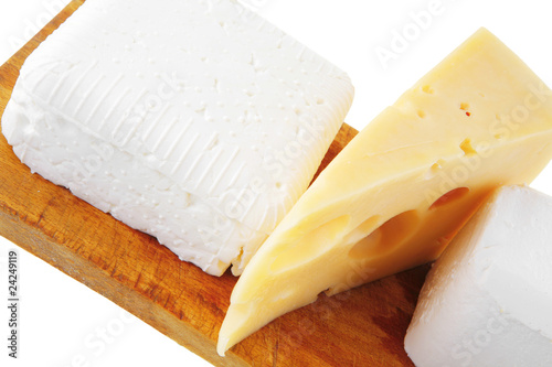 three types of cheeses