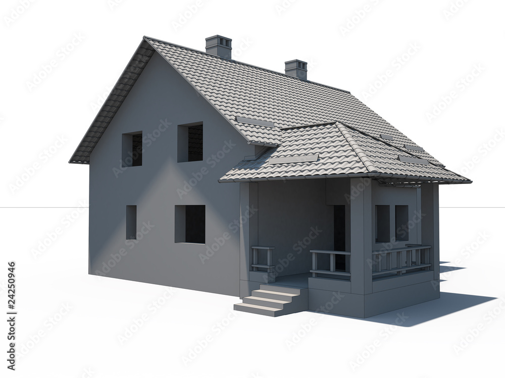 3d house on white 3d house on white