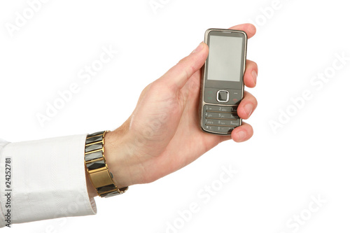 Wallpaper Mural The man's hand holds mobilephone Torontodigital.ca