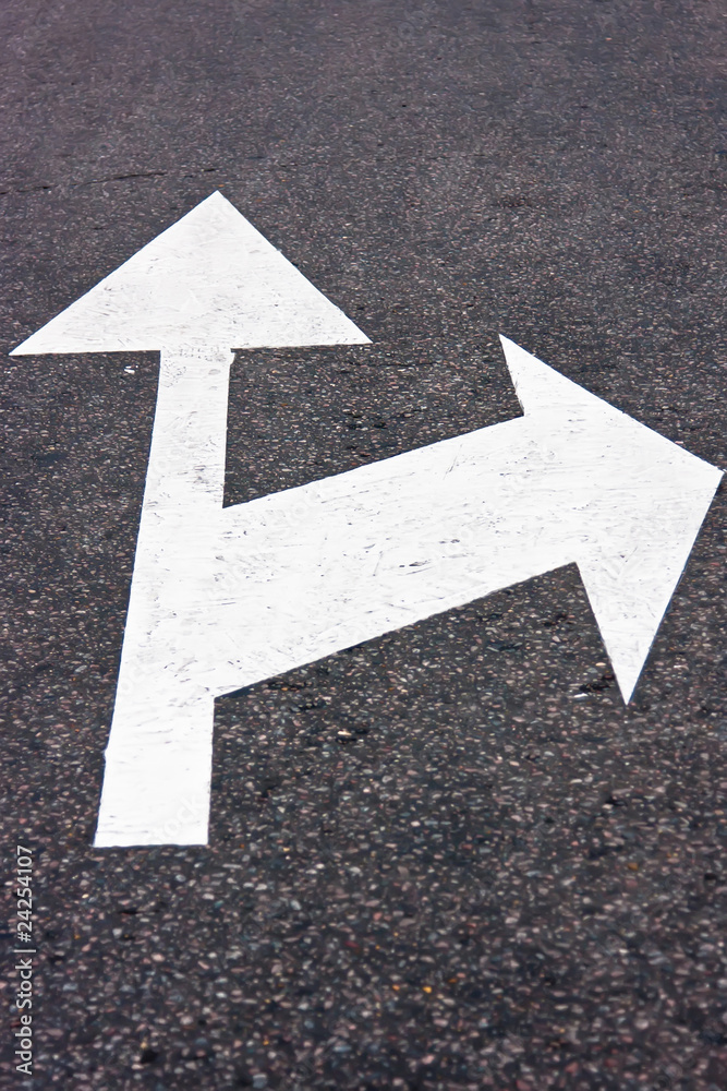 Road sign on asphalt