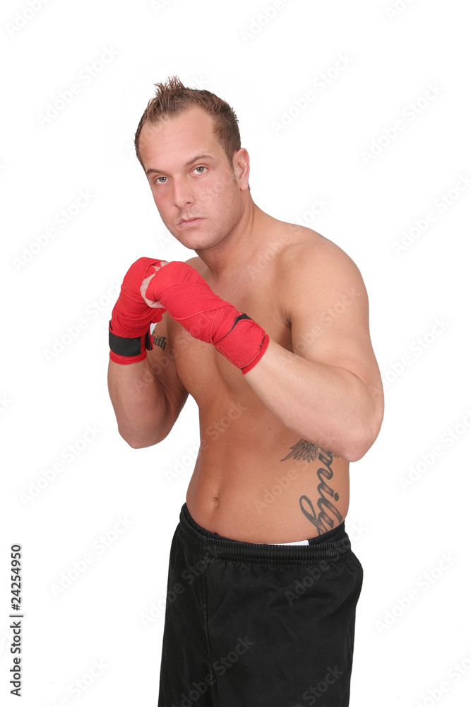 boxing man isolated