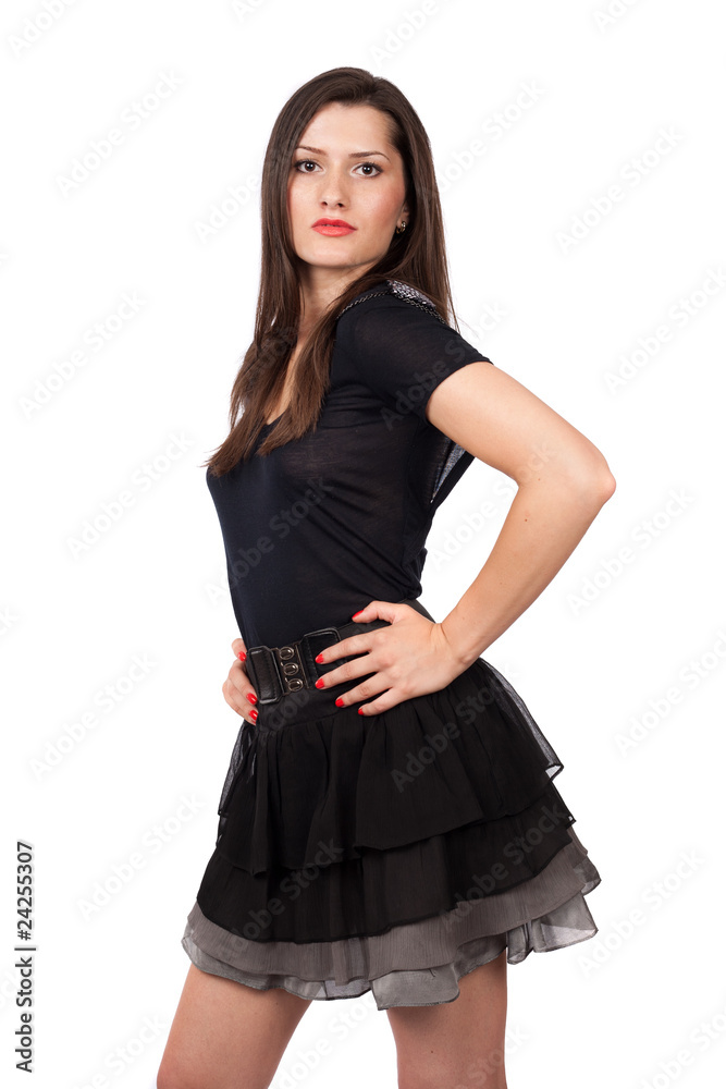 Beautiful young lady on white Beautiful young lady on white