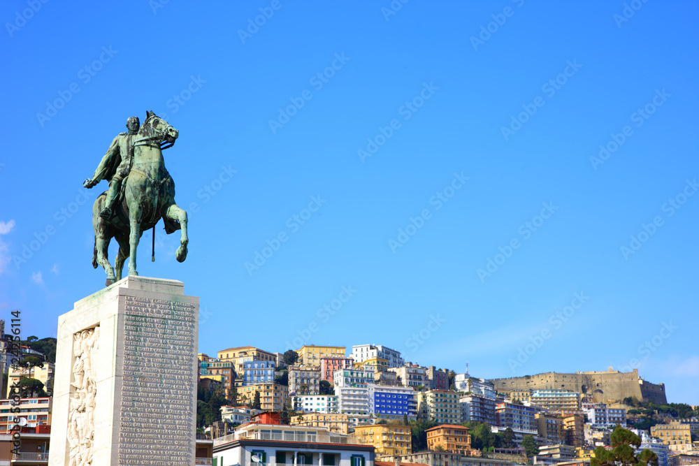 Naklejka premium Old city of Naples and Castel Sant'Elmo