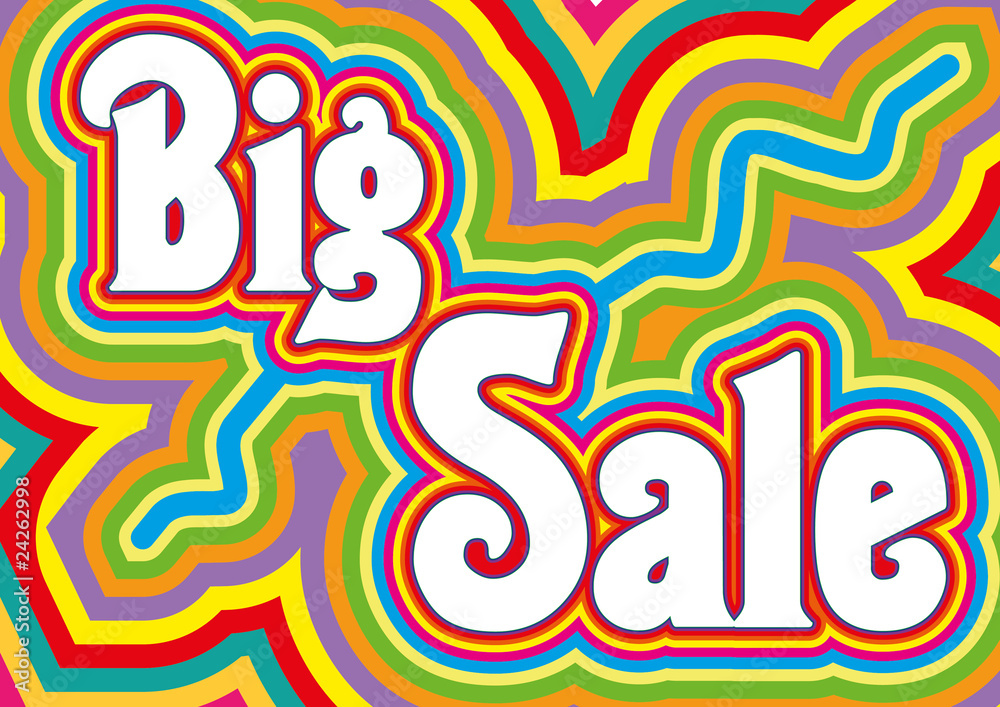 Big Sale retro title, vector illustration