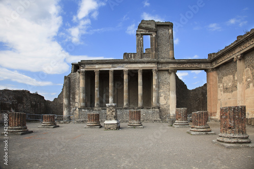 Ruined columns in Pompeii