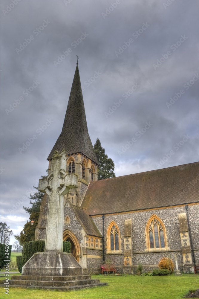 HDR photo of old church in England