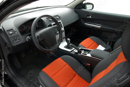 interior of modern european car, stylish colors