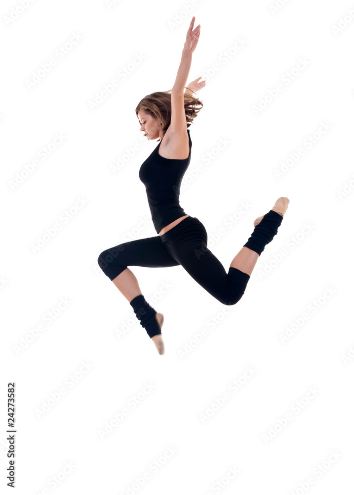 modern dancer jumping