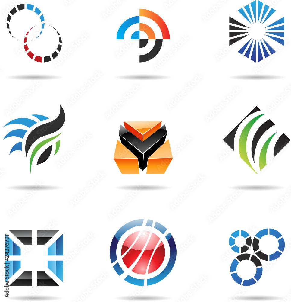 Various colorful abstract icons, Set 9 Various colorful abstract icons, Set 9