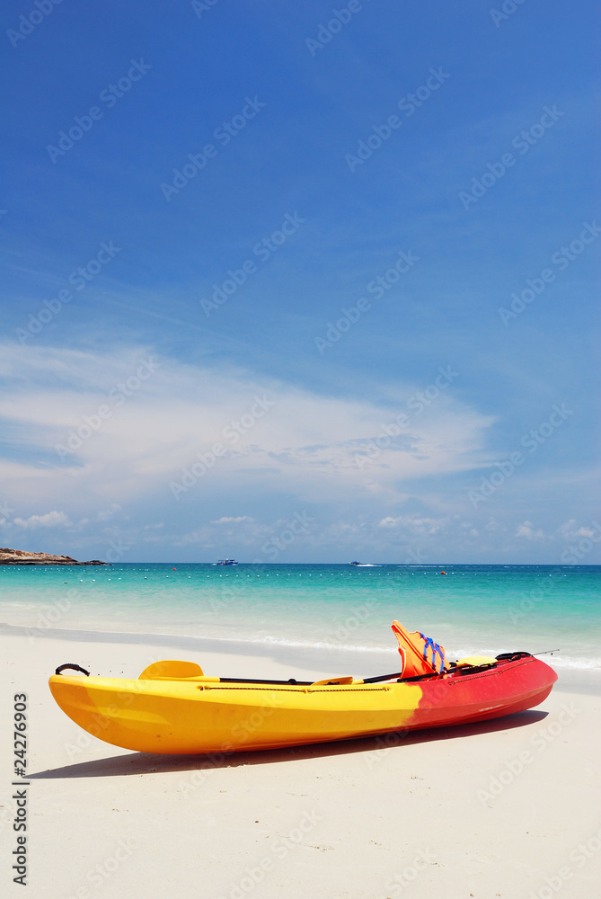 Kayak on the beach of samed island , thailand Kayak on the beach of samed island , thailand