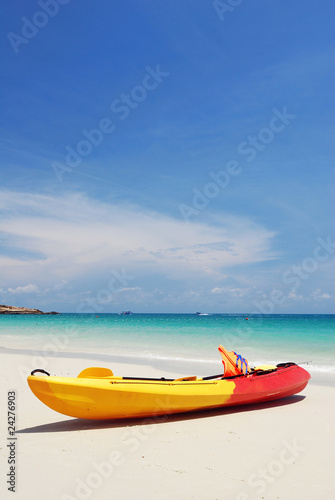 Kayak on the beach of samed island , thailand