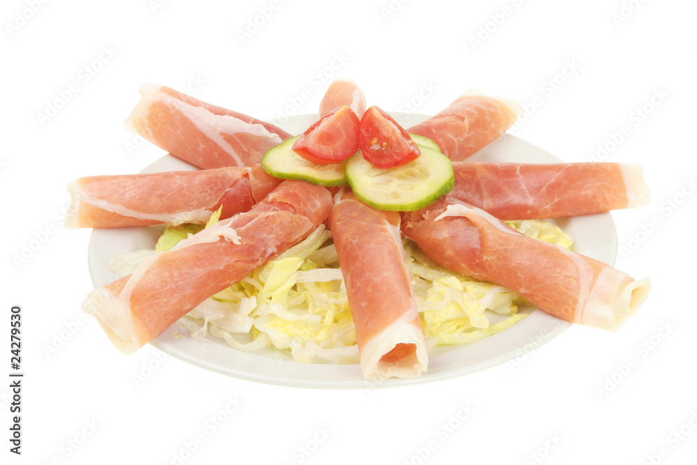 Prosciutto ham and salad Prosciutto ham and salad