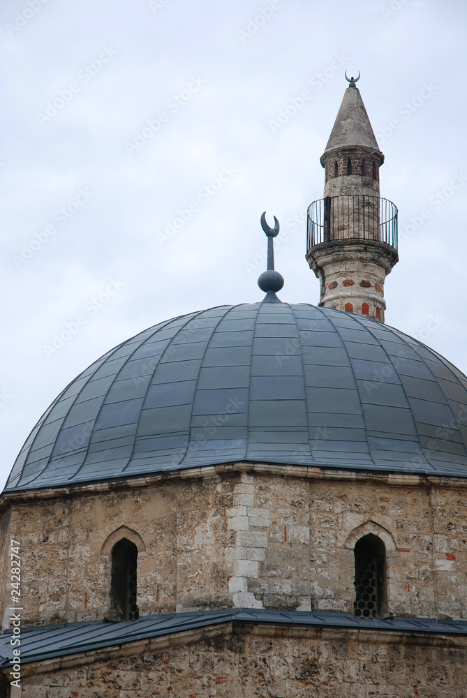 Minarett and Roof Mosquee Dschamis Pécs
