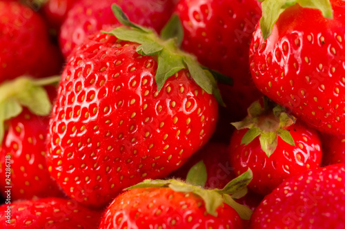 Fresh red juicy strawberries