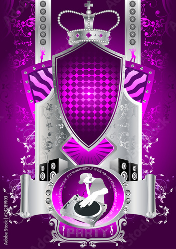 Partyflyer Vorlage Schild Dj
