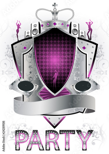 Partyflyer Vorlage Schild Silber