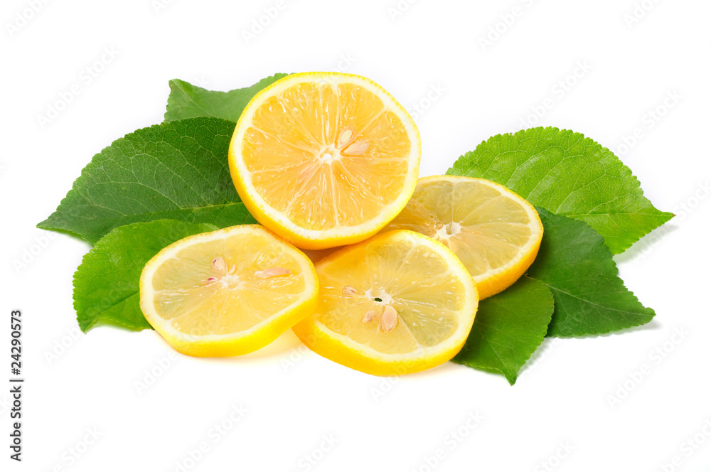 Arrangement of lemons on a white background Arrangement of lemons on a white background
