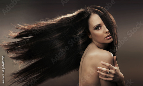 Portrait of a long haired brunette #24291710