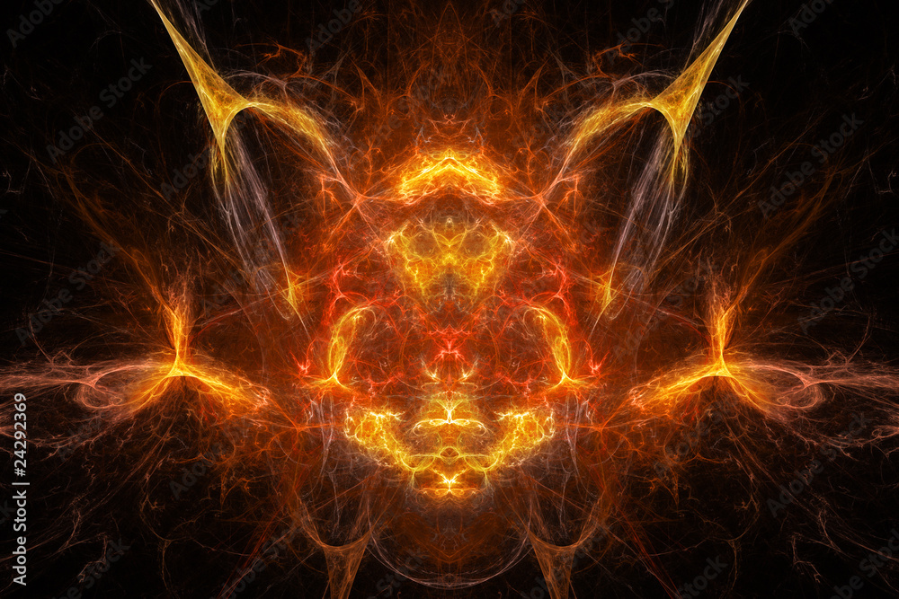 Fototapeta premium background daemon, face, fire, alien, art
