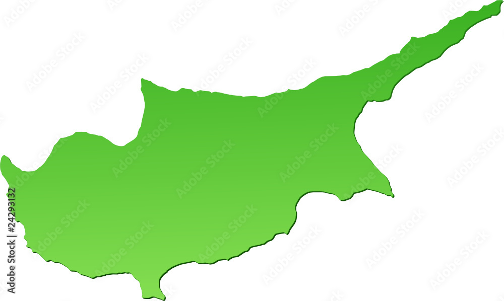 Carte de Chypre vert (détouré)