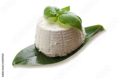 ricotta with basil - ricotta con basilico photo