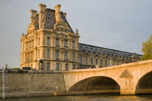 Paris and the river Seine at sunset