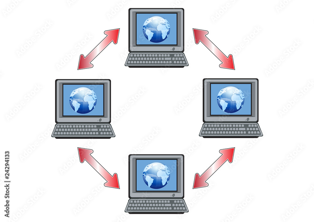 Global Computer Network Illustration in Vector Global Computer Network Illustration in Vector