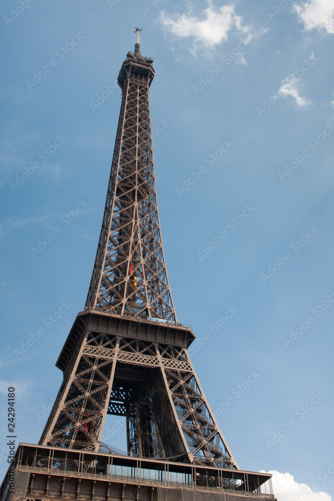 Eiffel tower. Blue sky