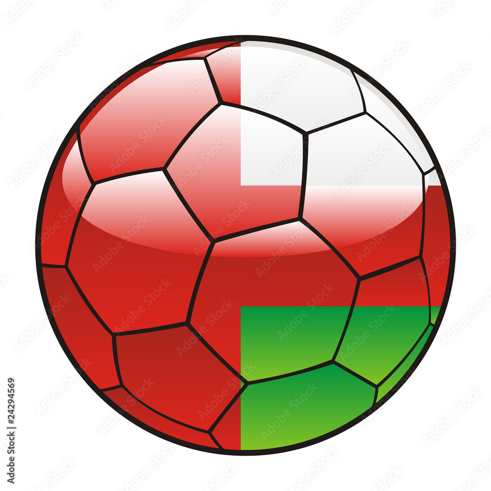 vector illustration of Oman flag on soccer ball vector illustration of Oman flag on soccer ball
