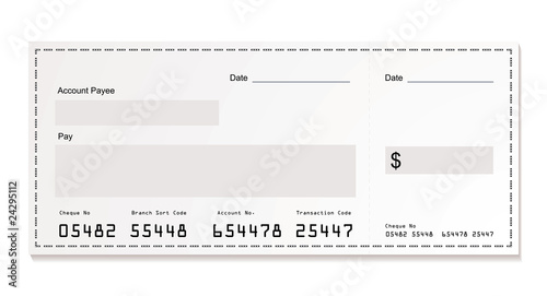 white dollar cheque