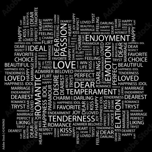 LOVE. Wordcloud illustration.