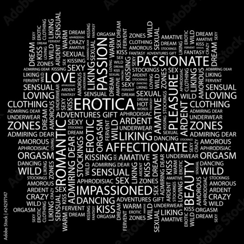 EROTICA. Wordcloud illustration.