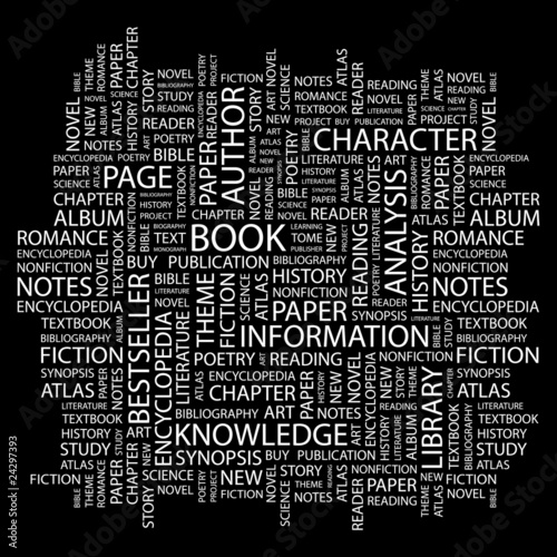 BOOK. Wordcloud illustration.