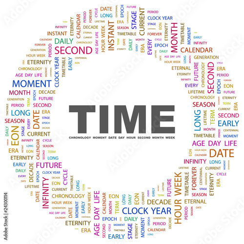 TIME. Circular frame with association terms.