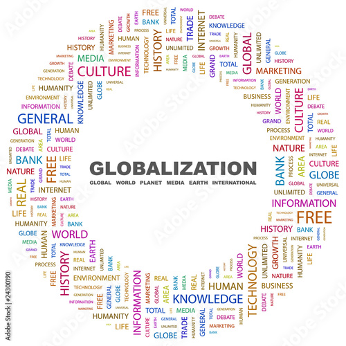 GLOBALIZATION. Circular frame with association terms.