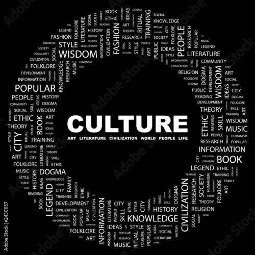 CULTURE. Circular frame with association terms.