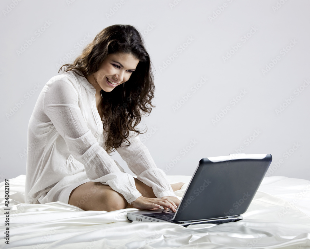 Naklejka premium Working on the bed