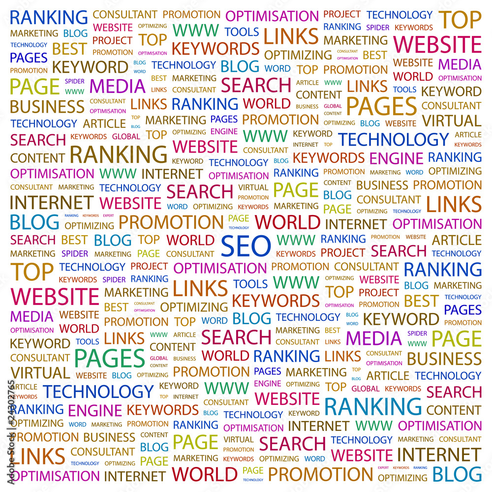 Fototapeta premium SEO. Illustration with different association terms.
