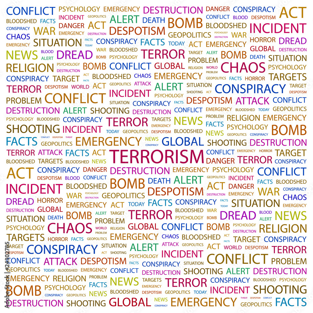 Fototapeta premium TERRORISM. Wordcloud vector illustration.