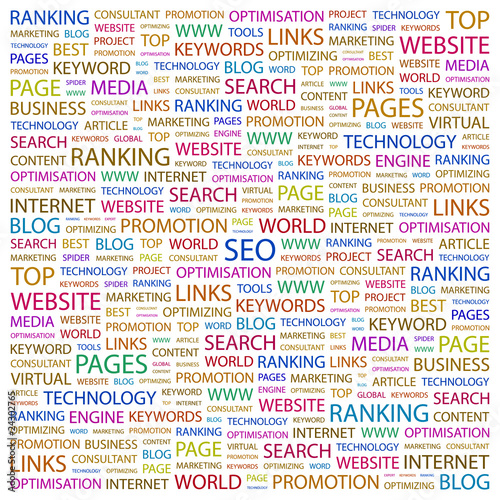 SEO. Illustration with different association terms.