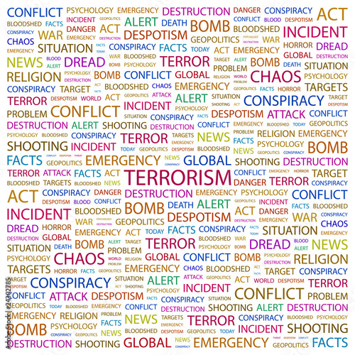 TERRORISM. Wordcloud vector illustration.