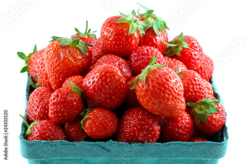 Fresh isolated strawberries (close-up)